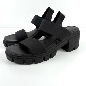 Madden Girl Black Chunky Heel Sandals